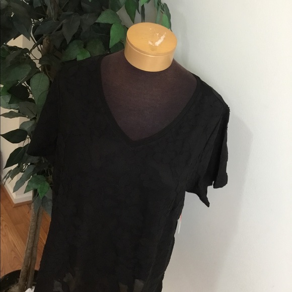 Evri textured floral mineral black short sleeve 4X - Picture 6 of 11